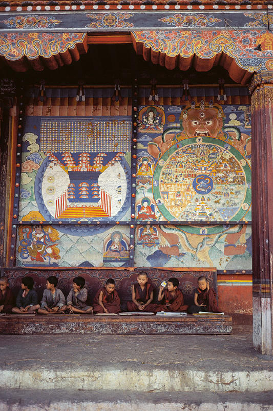 Wall paintings in Punakha Dzong, Bhutan